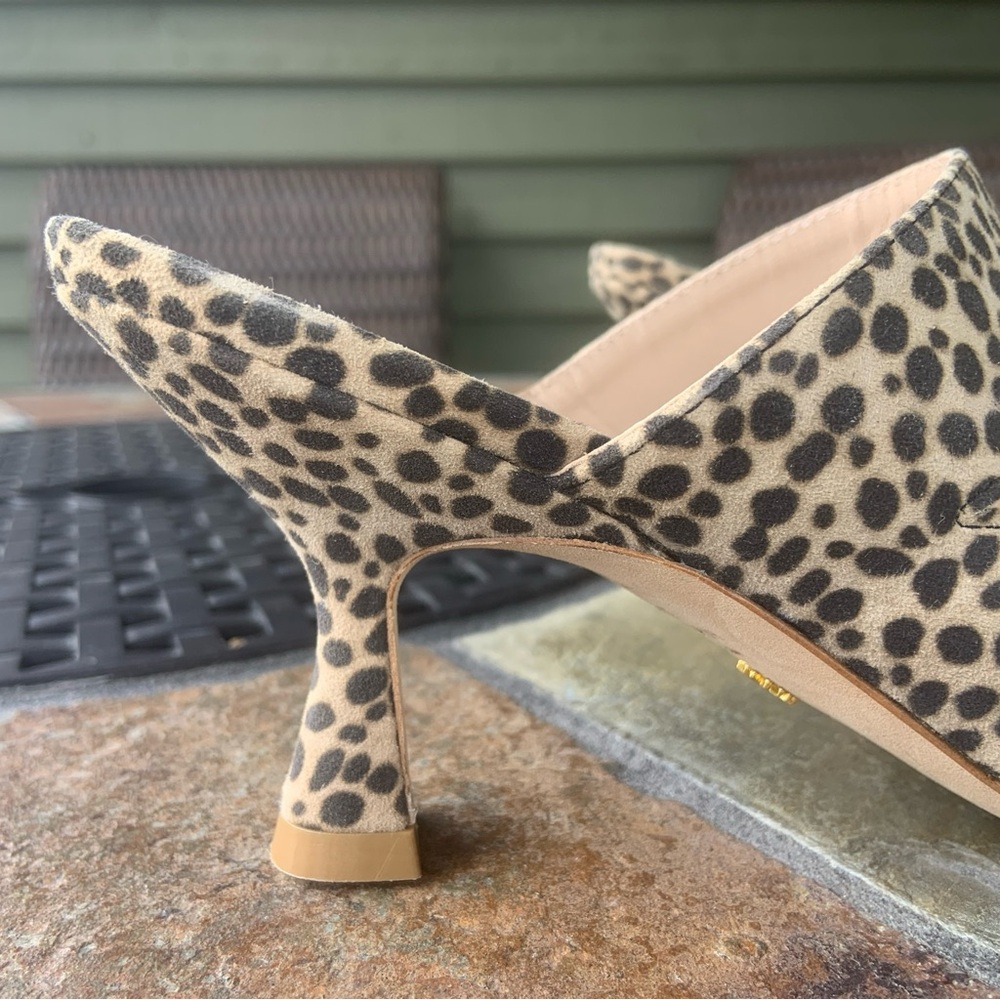 Stuart Weitzman Leopard Print Kitten Heel Sandals - Picture 14 of 14